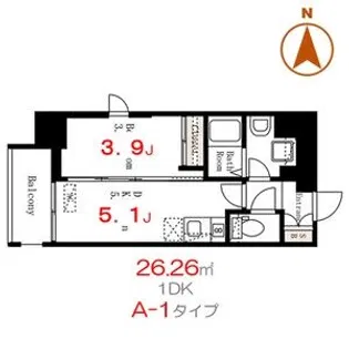 デュオフラッツ上野松が谷【7階】の間取り