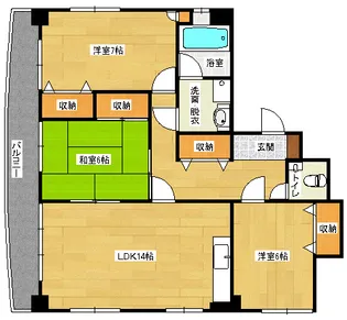 グランドールアサヒ【2階】の間取り