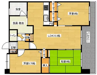 グランパル西原の間取り