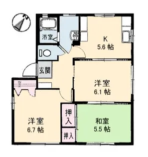 シェソワSATSUNOC棟【1階】の間取り