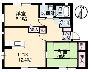 サニーハイム東原B棟【1階】の間取り