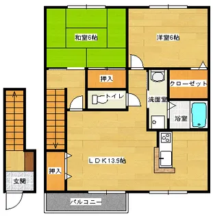 サンビレッジ府中B棟【2階】の間取り