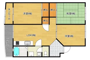 シティーカルチェ花本【102号室】の間取り
