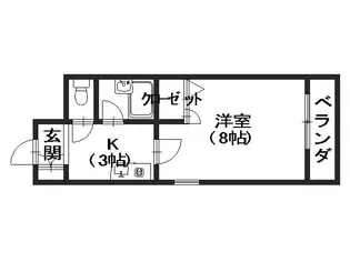 ステューディオ長束【301号室】の間取り