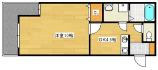 スリーエスアロー【101号室】の間取り