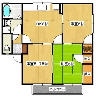 セジュール加美D棟【2階】の間取り