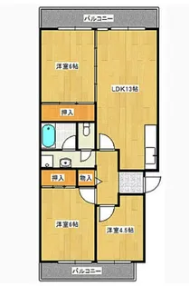 鈴が峰第5団地5号棟【4階】の間取り