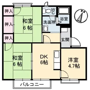 フレグランス吉田B棟の間取り