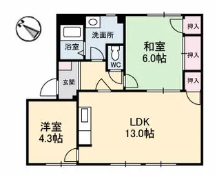 フレグランス大野【1階】の間取り