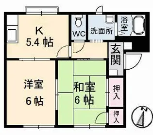 フレグランス矢賀B棟の間取り