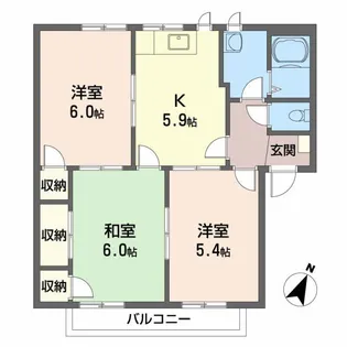 プレジオ泉田【1階】の間取り