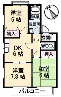ボービラージュ中山台B棟の間取り