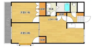 ラルジュミリュー【2階】の間取り