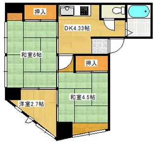 ラプラージュ西観音【3階】の間取り