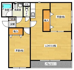 ラヴィーヌ緑井3号館【1階】の間取り