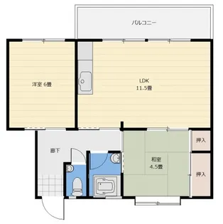鈴が台団地分譲住宅F棟【2階】の間取り