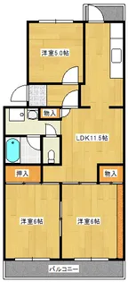 鈴が峰第5団地4号棟の間取り