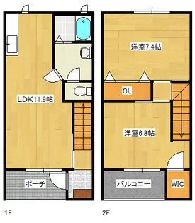 メープルコートNAKAOA棟の間取り