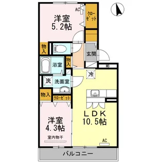 コーポラスヤナセ5【2階】の間取り