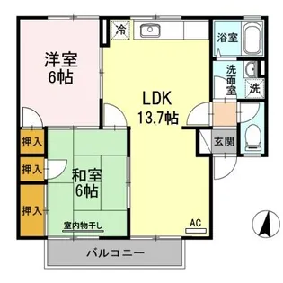 セジュール茅原【1階】の間取り