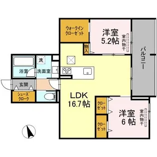 CLARUS古市橋【1階】の間取り