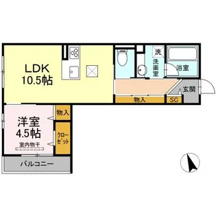 CLARUS古市橋【1階】の間取り