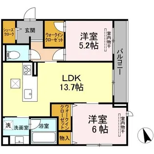 CLARUS古市橋【1階】の間取り