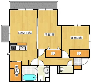 アザレア【1階】の間取り