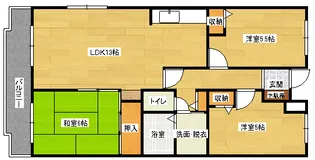 カーサ中筋【1階】の間取り