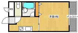 己斐西ハイム【2階】の間取り