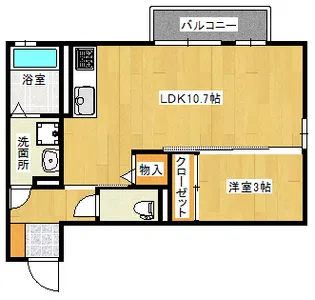 ブルートップC棟【2階】の間取り