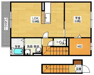 カスタニエ緑井【2階】の間取り