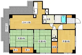 第2向山ハイツ【3階】の間取り