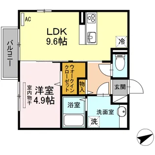 レセンテ安東【2階】の間取り