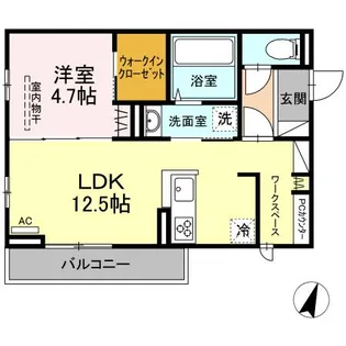 メゾンカルム【2階】の間取り