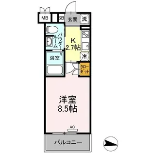 ラメール草津南【1階】の間取り