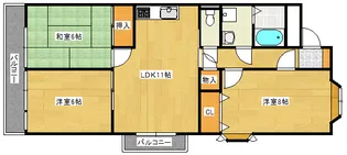 グンハウスワタリ【505号室】の間取り