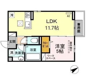 ティアレ【1階】の間取り