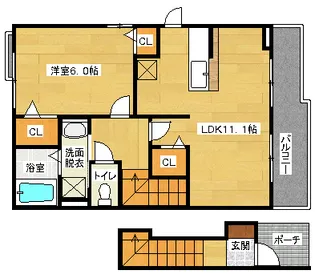 レジデンスフリーデ【2階】の間取り