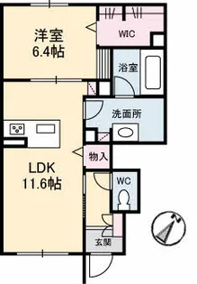 エスポワール戸坂山崎【1階】の間取り