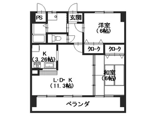 キャトルセゾン【6階】の間取り
