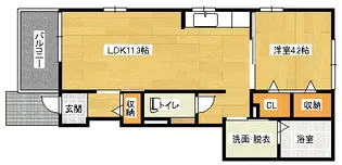ハピネス沼田【1階】の間取り