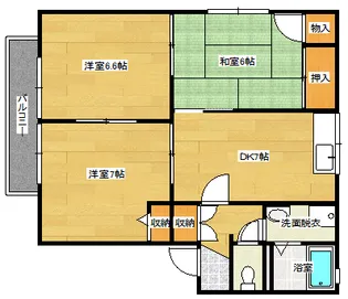 バルヴェール東雲B棟【2階】の間取り