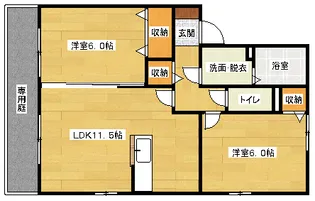 ハーミテージA棟【1階】の間取り