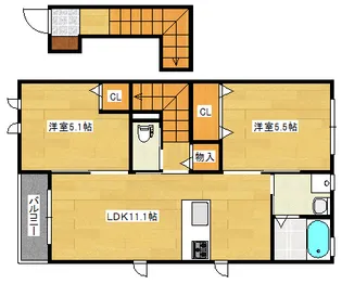 ヴァンベール東雲【2階】の間取り