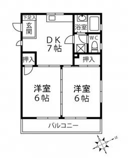 カルチェ佐川【3階】の間取り