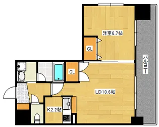 サムティレジデンス平和大通り【6階】の間取り