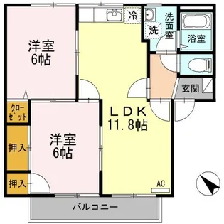 フレグランス大畠B棟【1階】の間取り