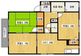 まさもとハイツC棟の間取り