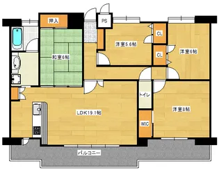 ヴェルディ矢賀弐番館【3階】の間取り